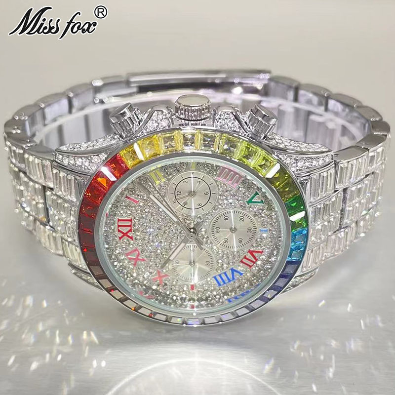 Luxury Watch Exhibition - MISSFOX Luxury Iced Watch For Men