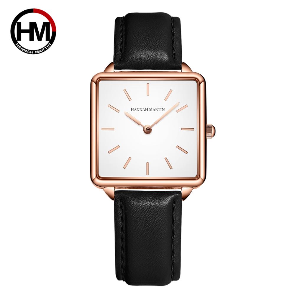 Luxury Watch Square - Genuine Leather Strap Japan Quartz Movement
