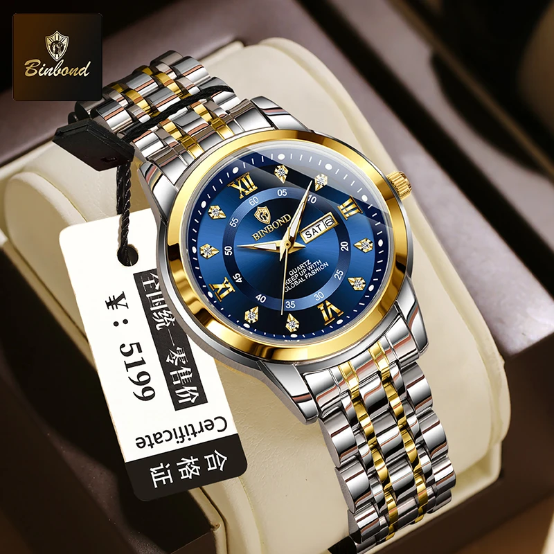 Luxury Watch Exhibition - BINBOND B7169 Top Brand Luxury Fashion