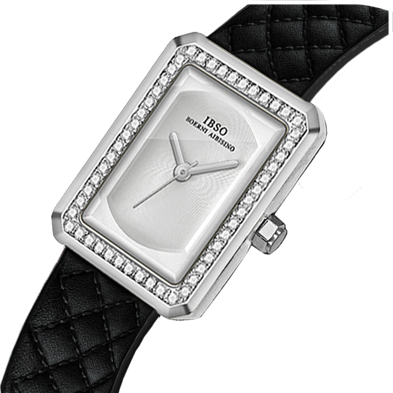 Luxury Watch All Black - Fashion Leather Woman Watch Rectangular Golden