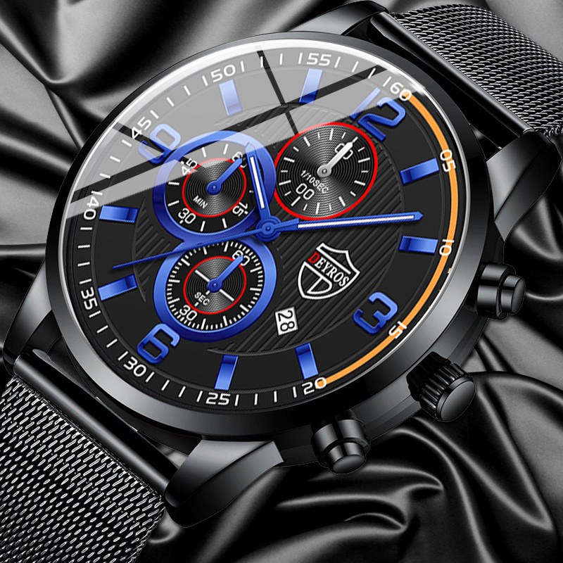 Luxury Watch All Black - Luxury Men's Quartz Wrist Watch, Black
