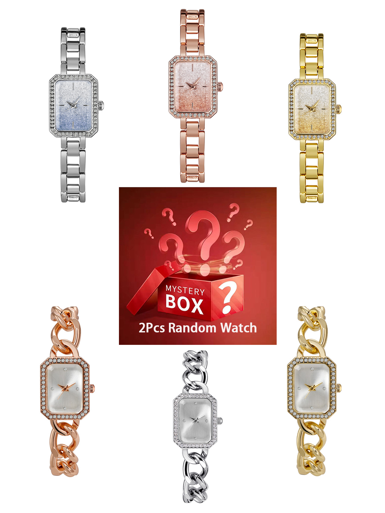 2 pieces women's watches myste - Luxury Watch Square ulasan dan harga