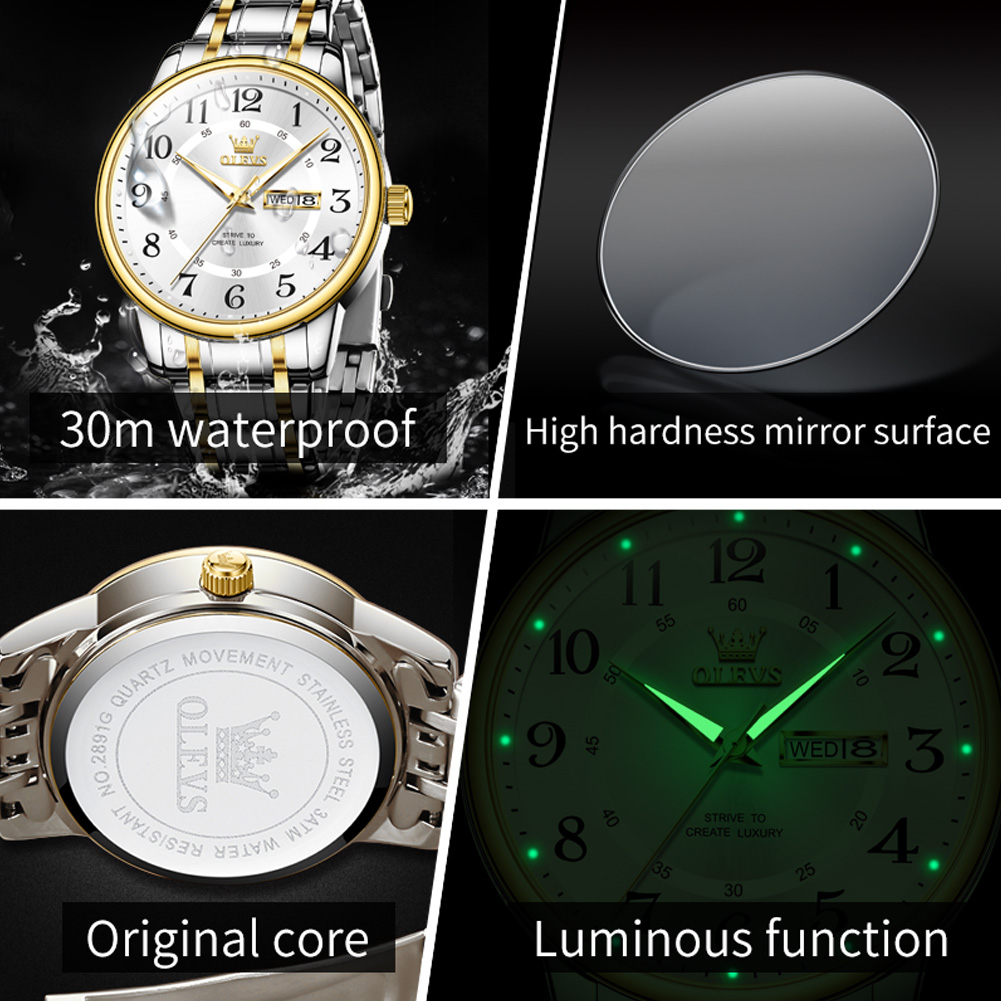 OLEVS Casual fashion men's wat - Luxury Watch With Arabic Numerals ulasan dan harga