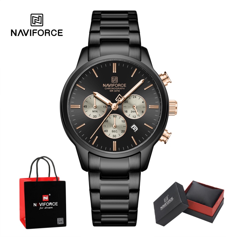 NAVIFORCE Men Quartz Chronogra - Luxury Watch Box ulasan dan harga