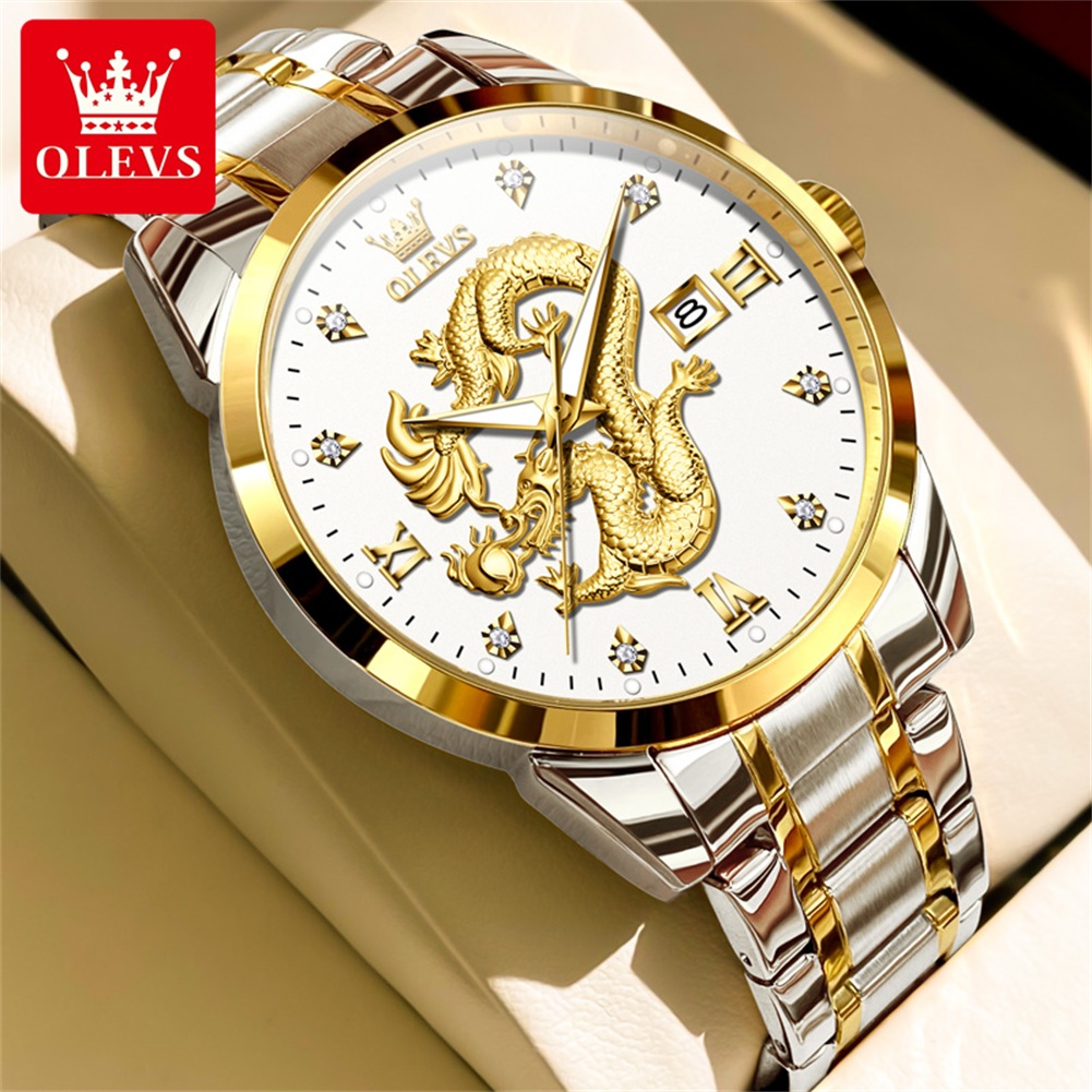 OLEVS Fashion China Loong Drag - Luxury Watch China ulasan dan harga