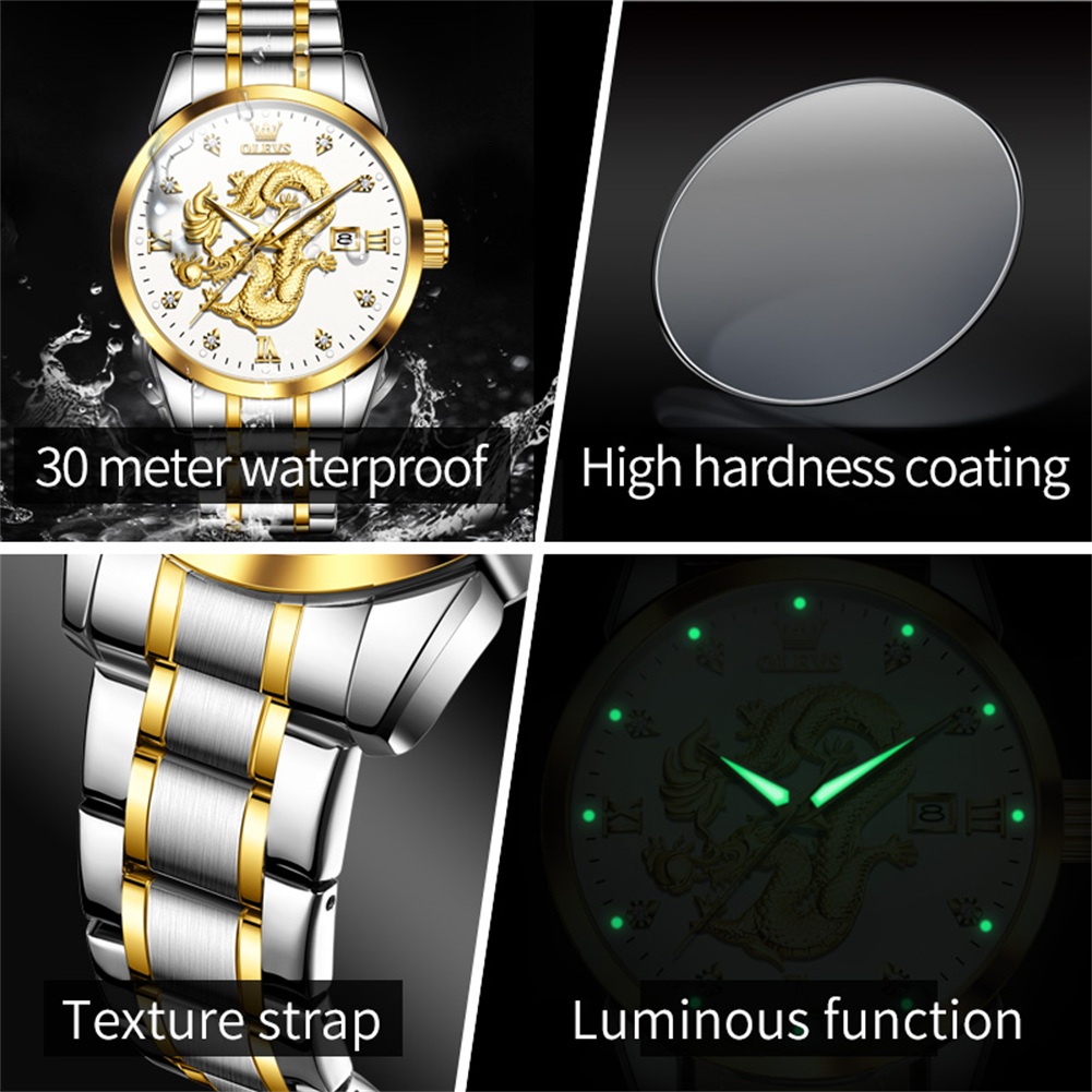 OLEVS Fashion China Loong Drag - Luxury Watch China ulasan dan harga