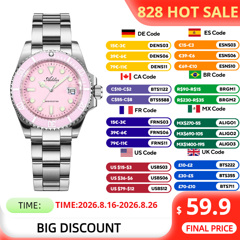 ADDIES 36mm 50m Waterproof Wom - Luxury Watches ulasan dan harga