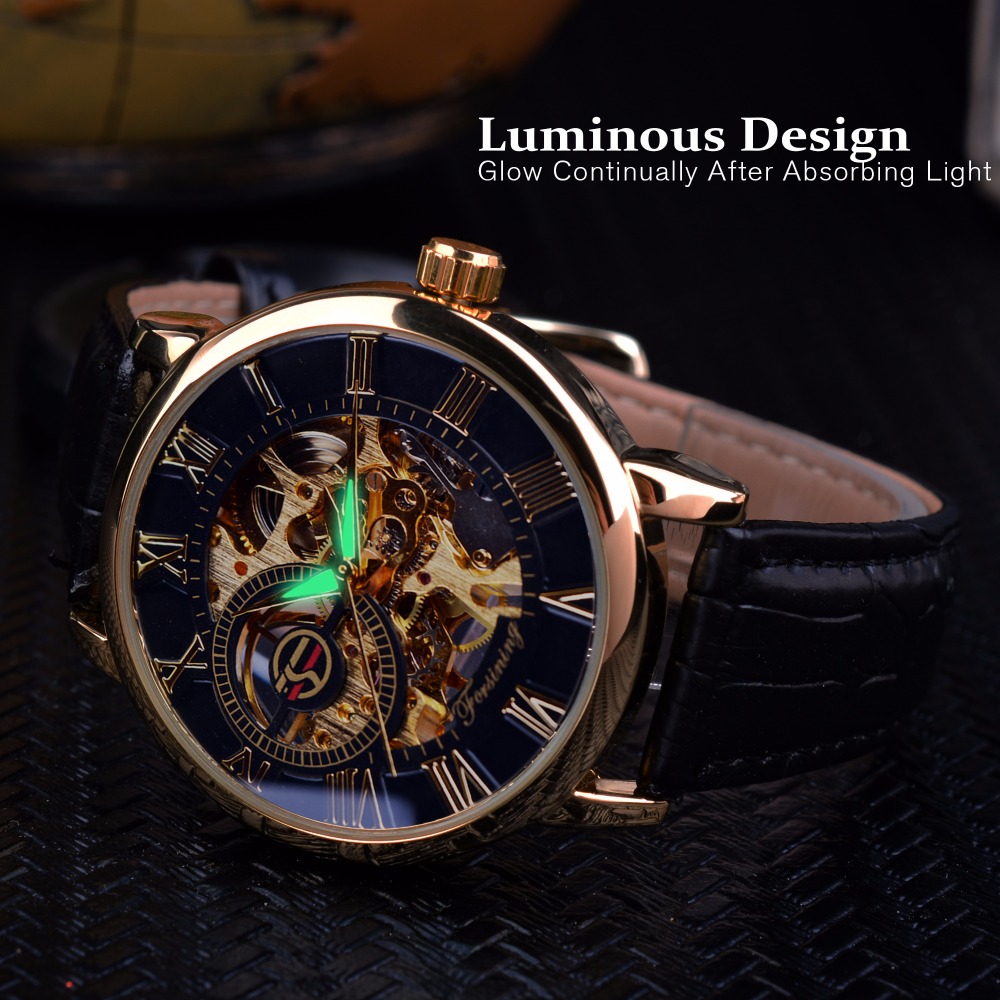 Forsining 3d Logo Design Hollo - Luxury Watch All Black ulasan dan harga