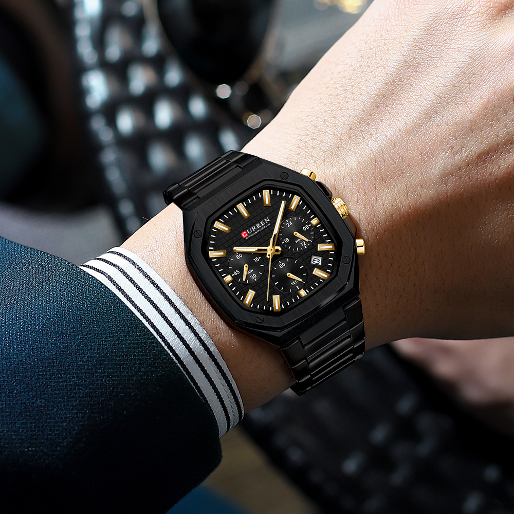 CURREN Luxury Square Chrono Wa - Luxury Watch Square ulasan dan harga