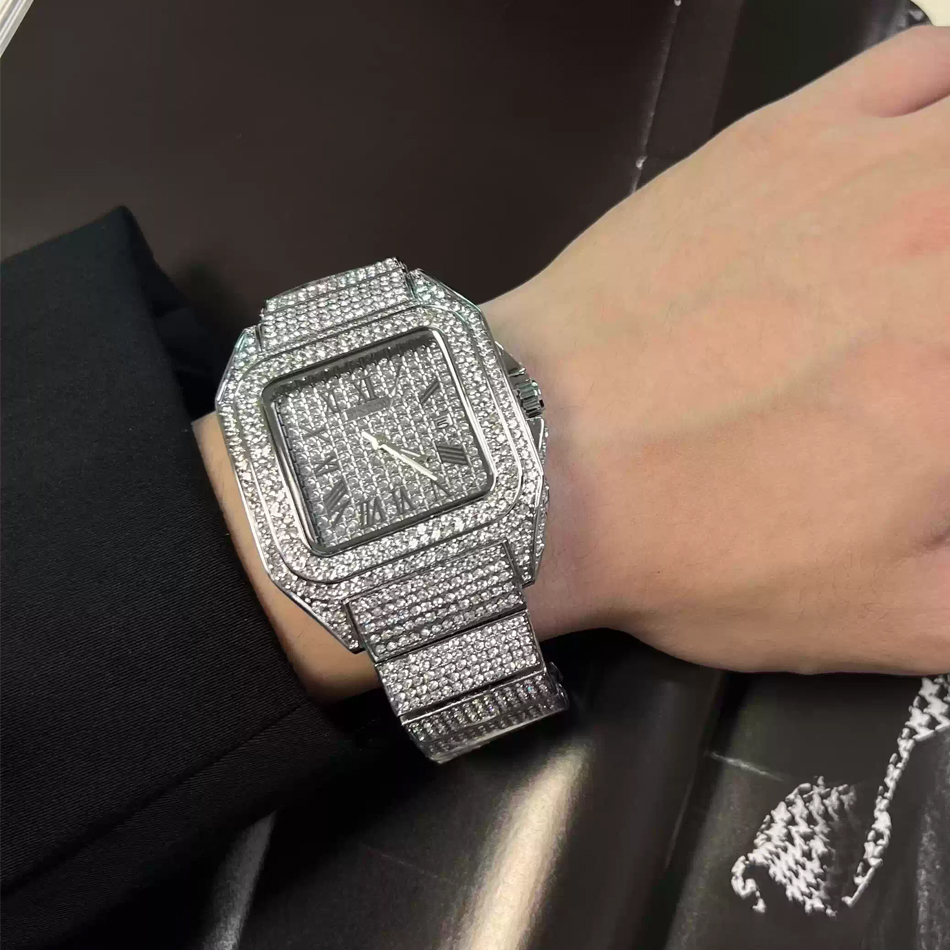 Gold or Black Watch Ice Out Sq - Luxury Watch All Black ulasan dan harga